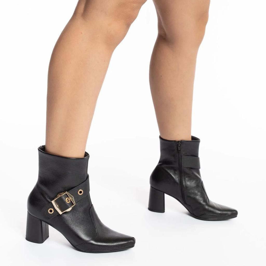 Bota Ramarim Cano Curto Salto Bloco Feminino