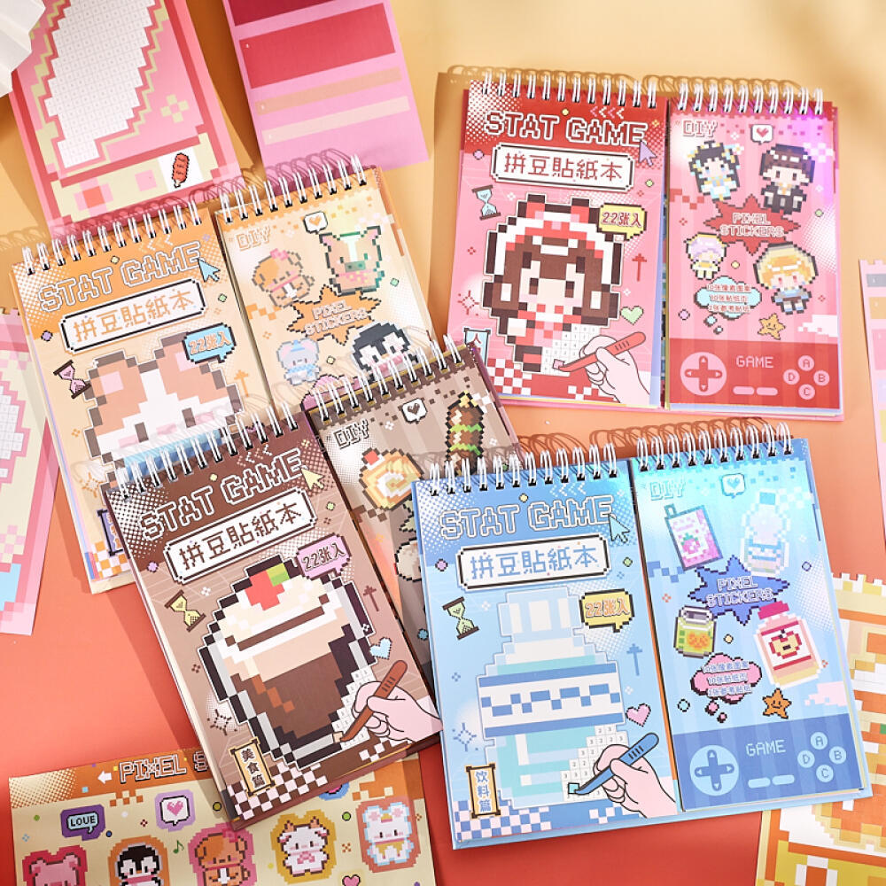 ENWEI 22 Pcs [Série Candy Arcade] Comida Bebida Personagem Animal Pixel Estilo Diário Adesivos Para Colorir Decoração