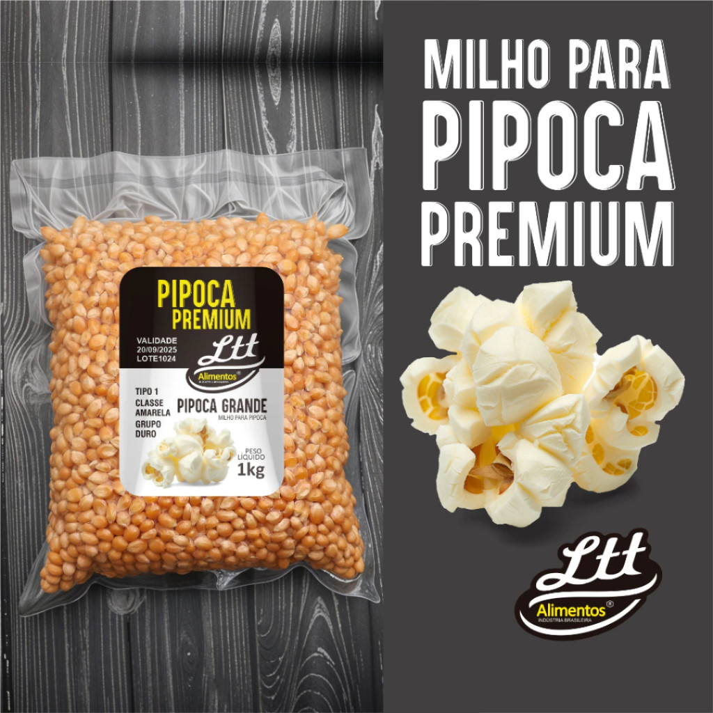 800g Milho de Pipoca PREMIUM - Pipoca Estoura Tudo