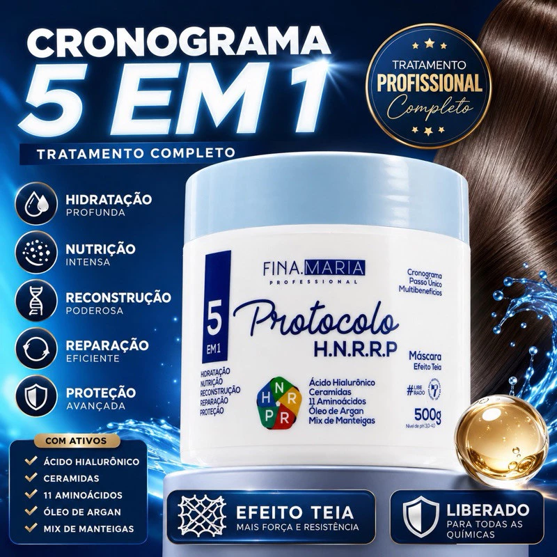 CRONOGRAMA CAPILAR 5 EM 1 TEIA PASSO ÚNICO - H.N.R.R.P - FINA MARIA — imagem 1