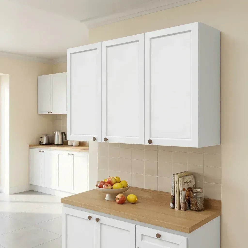 Armário de Cozinha Aéreo 3 Portas 120cm Unna Yescasa Branco Branco