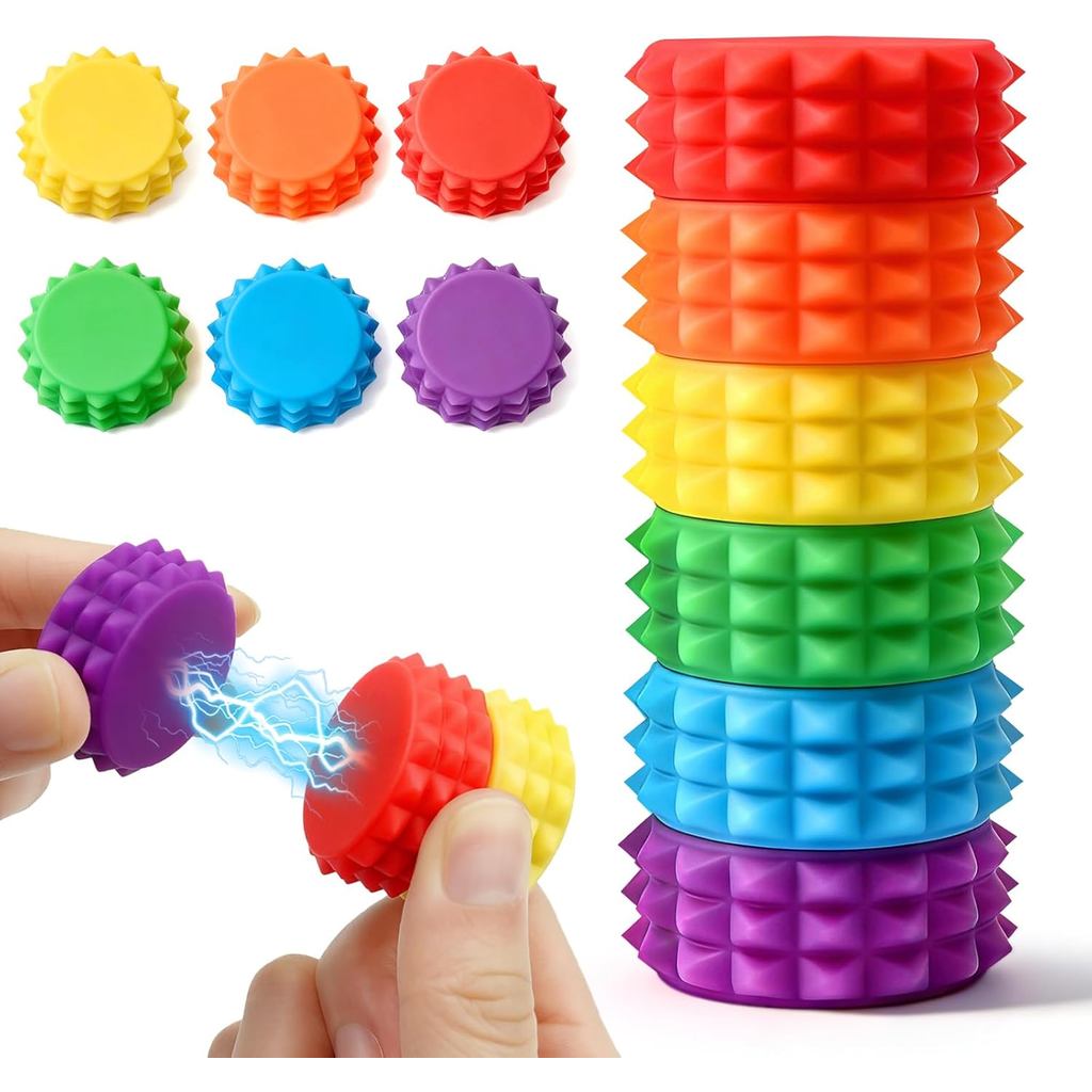 6 Peças de Brinquedos Magnéticos - Bolas Magnéticas de Silicone para Adultos e Adolescentes | Brinquedo Sensorial para