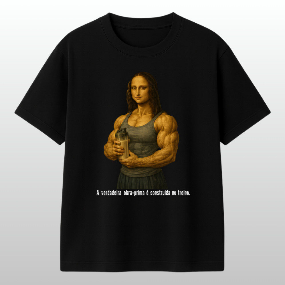 Camiseta Monalisa Maromba Oversized Caimento Largo Camisa Streetwear Algodão, Estampada Estilosa Para Treino Pesado