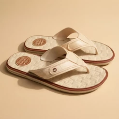 Chinelo de Dedo Masculino Bege Marrom Palmilha Conforto Casual Elegante Praia