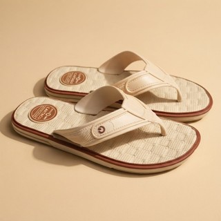 Chinelo de Dedo Masculino Bege Marrom Palmilha Conforto Casual Elegante Praia