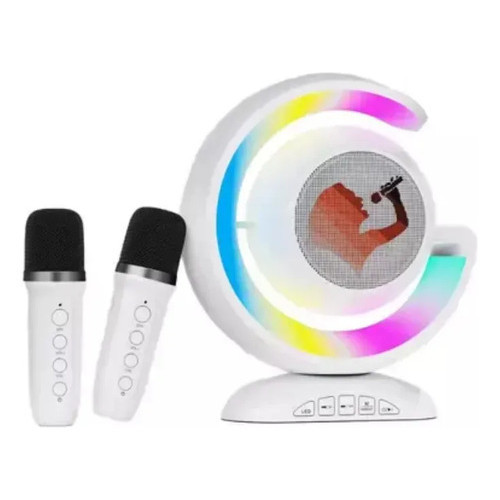 Caixinha Som Karaokê 2 Microfones Bluetooth Infantil Adulto