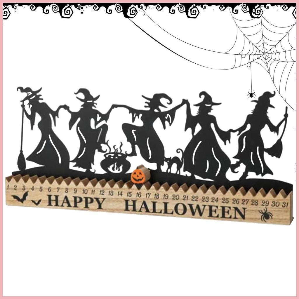 Calendário Advento Para O Dia Das Bruxas Assustador Sinal De Mesa Halloween Dança Bruxa De Contagem Regressiva Mulher al
