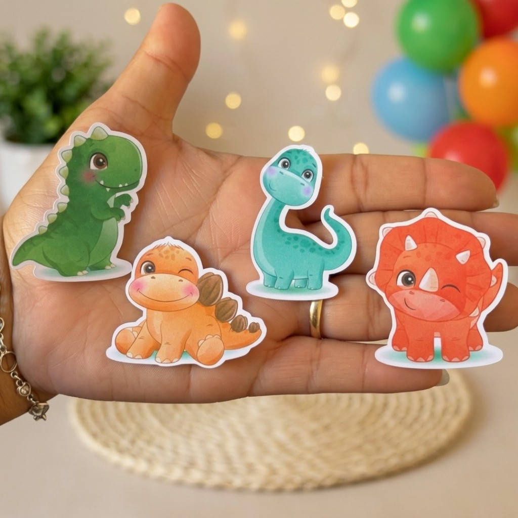 24 Apliques 5cm Dinossauro Baby dino kit festa lembrancinhas tubetes mimos adesivo tag personalizados