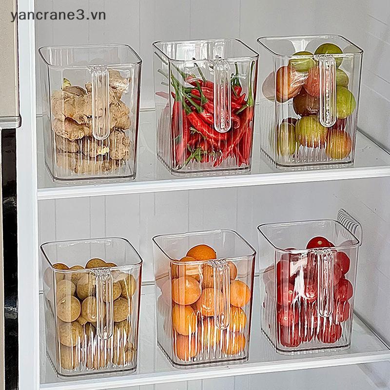 { YAN } Organizador De Geladeira Transparente , Recipientes De Armazenamento De Alimentos , Vegetais Frescos , Frutas , 