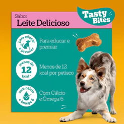 Petisco Pedigree Tasty Bites para Cães Adultos Sabor Leite Delicioso 80g