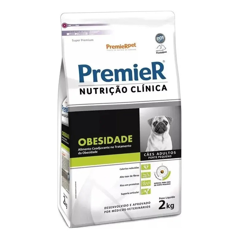 Ração Premier Nutrição Clínica Obesidade Cães Pequeno Porte Adultos 2 Kg