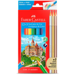 Lápis de cor 12 cores + 3 metálicos 120112+3MET\112611 Faber-Castell