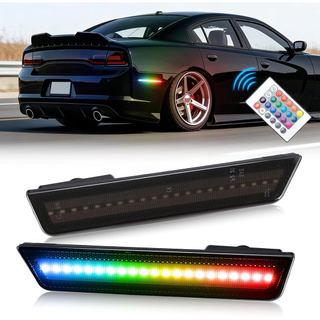 Luzes de Marcador Lateral LED RGB para Dodge Challenger 2008-2014 e Charger 2011-2014, Refletores de Marcador Lateral pa