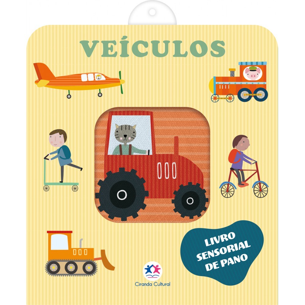 Livro Veículos - Livro sensorial de pano para bebês