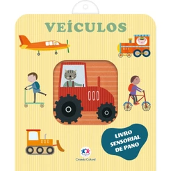 Livro Veículos - Livro sensorial de pano para bebês