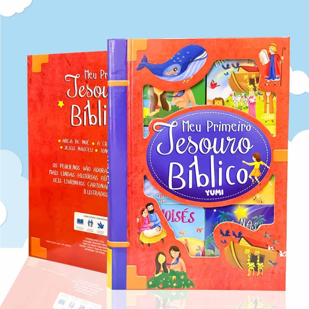 Livro Infantil Meu Primeiro Tesouro Bíblico - Bíblia Do Bebê Box 6 Livros Histórias Bíblicas Colecionável
