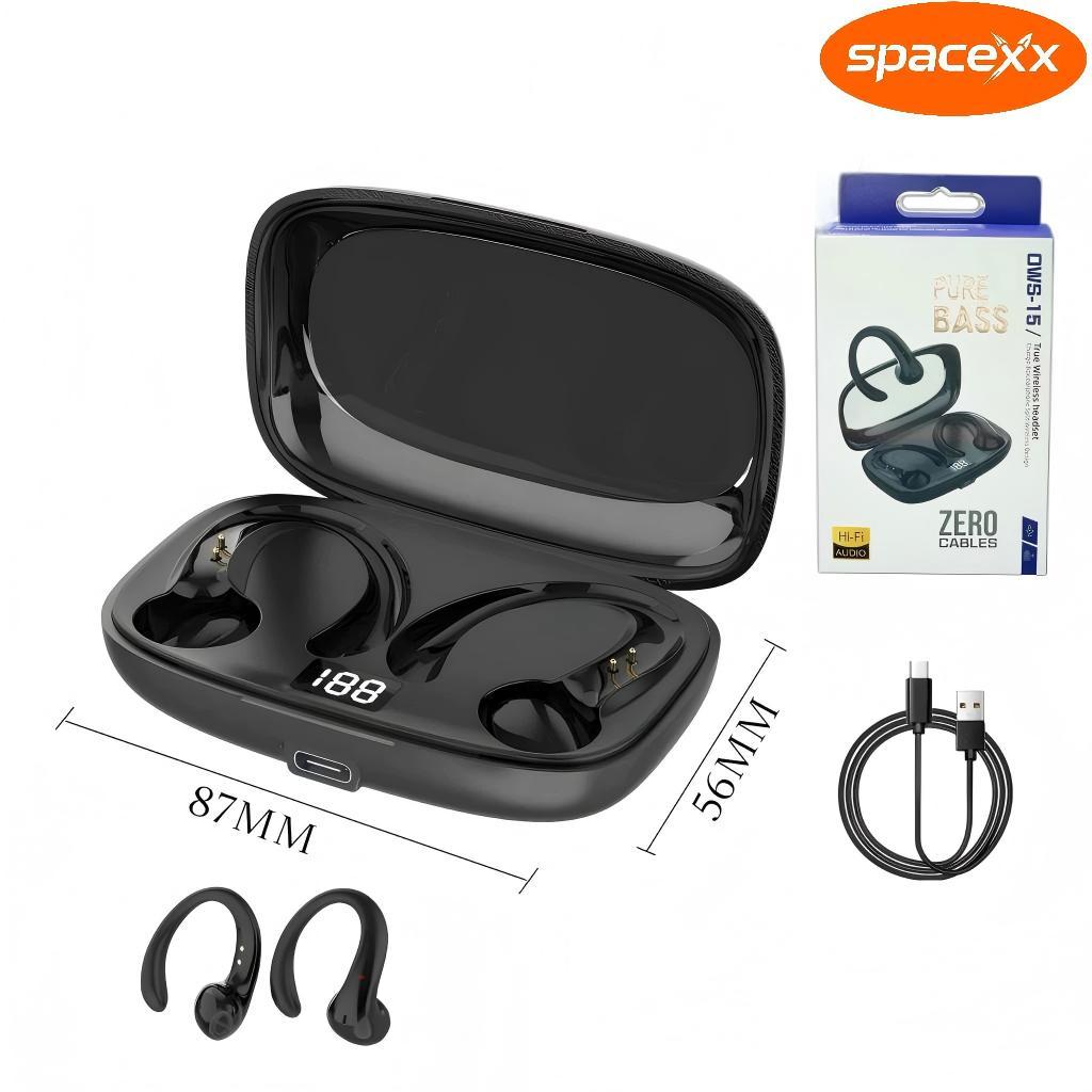 Fone De Ouvido OWS-15 Sem Fio Bluetooth Com Microfones Alta Fidelidade Som Estéreo Toque Inteligente Esportes-Spacexx