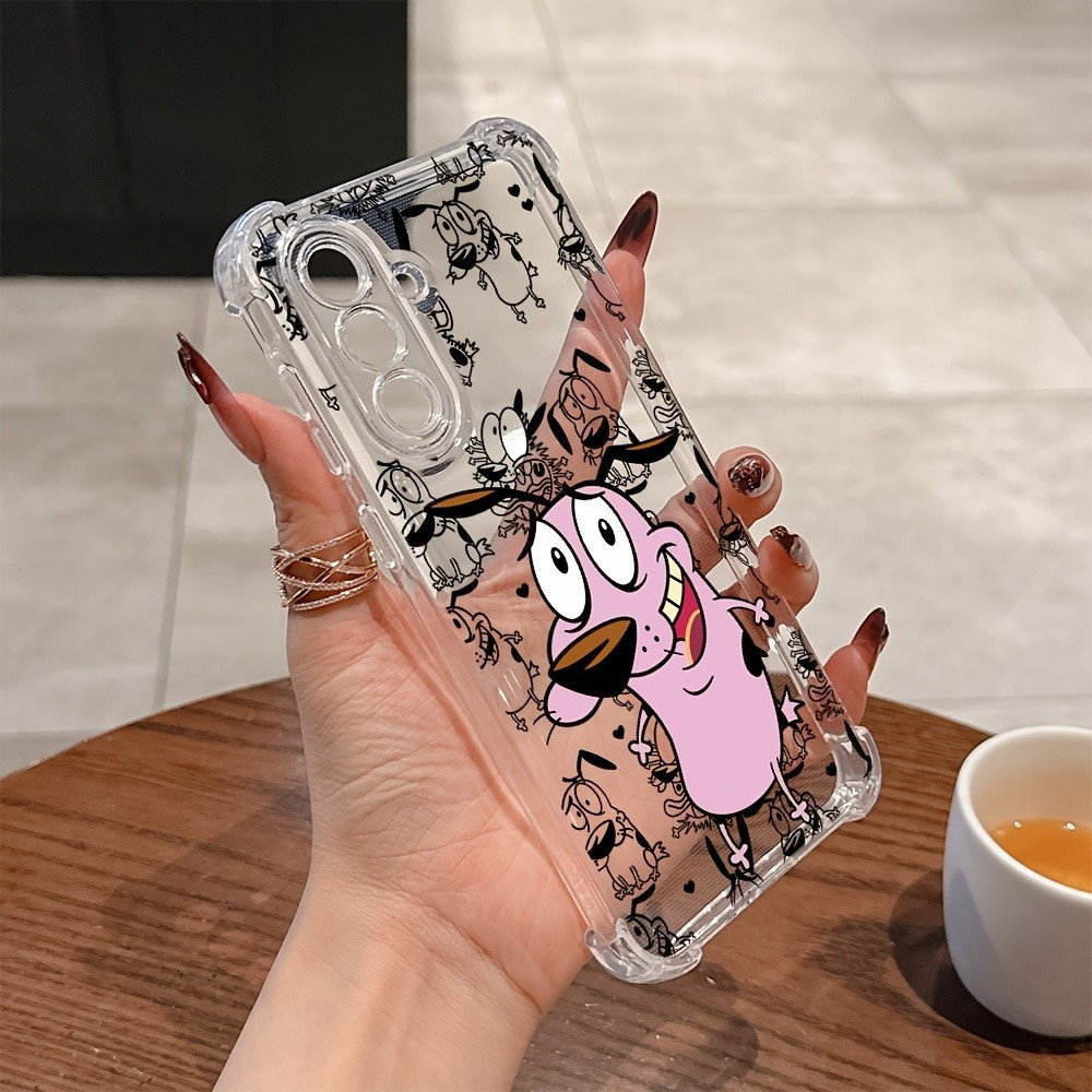 Capa de celular com padrão de filhote rosa, adequada para Galaxy A56 A26 A36 A55
