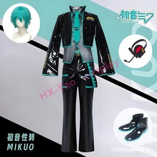 Fantasia de Cosplay Hatsune Miku para Homens, Estilo VOCALOID Formula, Conjunto de Fantasia e Peruca para Festa 30 ABKR