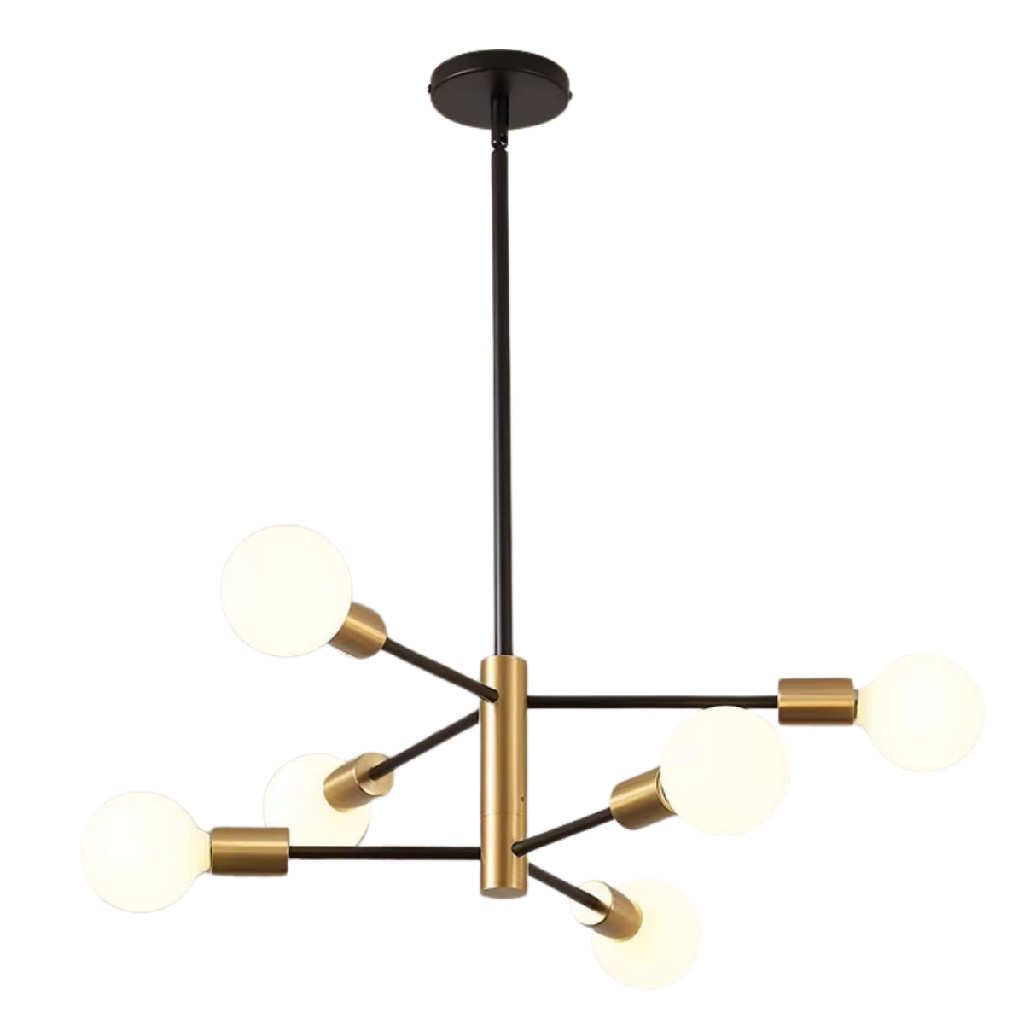 Lustre Para Sala De Jantar Teto Moderno Luminária 6 Lâmpadas