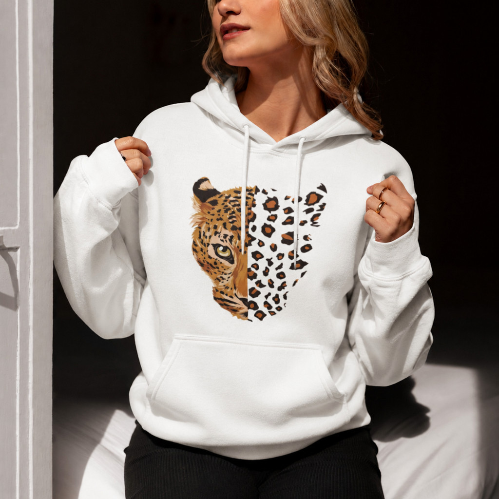 Moletom Canguru Premium Flanelado Algodão Confortável Estampado Onça  Estilosa Feminino