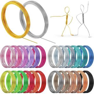 25 Rolos de Fio de Alumínio Multicolorido para Artesanato, Metal Flexível para Arte, Fio Colorido para Fabricação de Joi