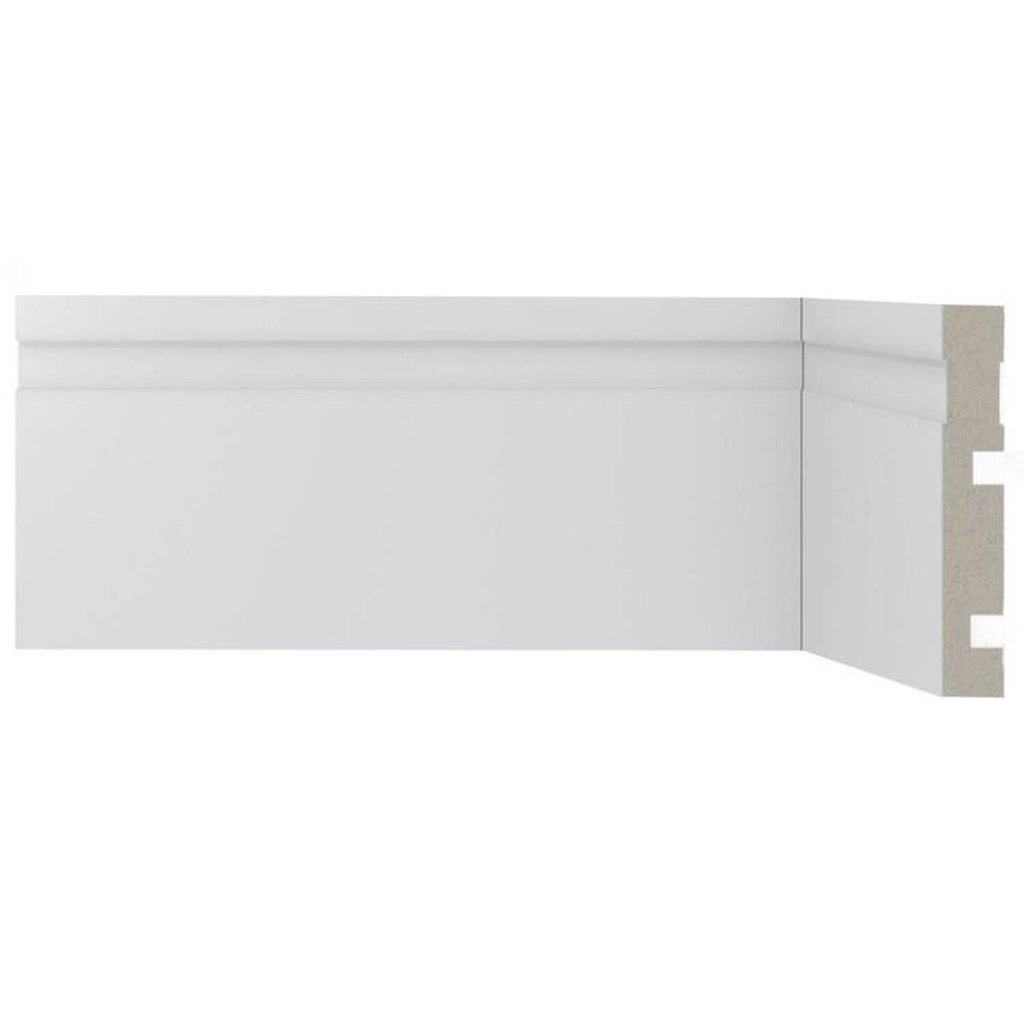Kit 45m Linear Rodapé de Poliestireno Frisado 7CMX2,25m Branco Scandian Branco Frisado