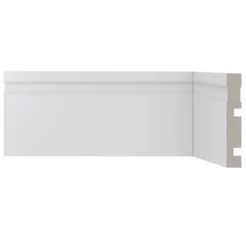 Kit 45m Linear Rodapé de Poliestireno Frisado 7CMX2,25m Branco Scandian Branco Frisado