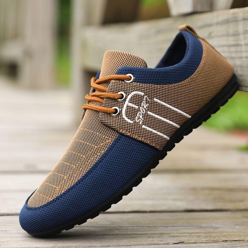 Sapatos de outono masculinos, versão coreana, sapatos de lona respiráveis da moda, sapatos casuais masculinos, sapatos p