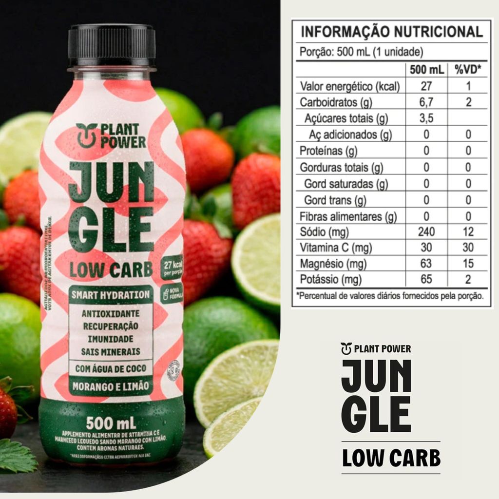 Jungle Isotônico Electrolytes Morango e Limão Pet 500ml · foto 2