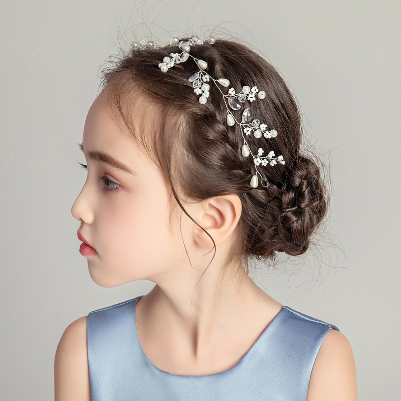 Meninas acessórios de cabelo crianças desempenho cabeça acessórios pequena flor menina vestido acessórios meninas strass