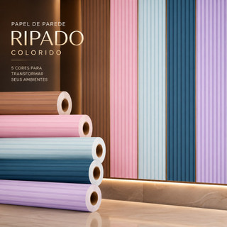 Papel de Parede Ripado Autocolante Premium 40cm 3/6/12 Metros Efeito Madeira para Sala Quarto Parede Decoração