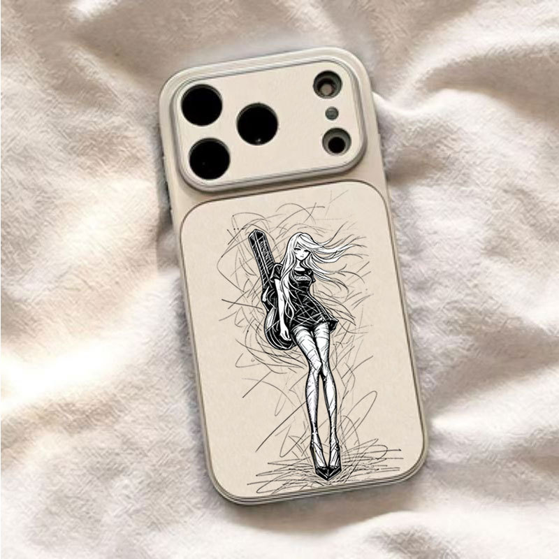 Guitarra Menina Thread Rascunho Caso Para Samsung Galaxy S26 S25 S24 Ultra S23 S22 Plus S21 FE A17 A37 A57 A56 A55 A54 C