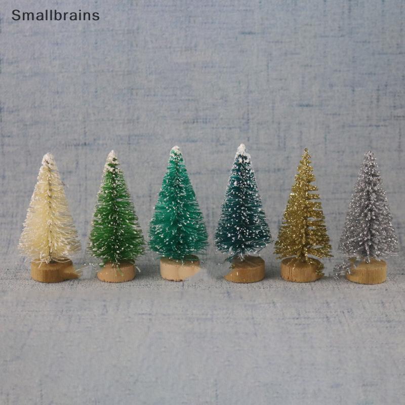 12 Unidades Mini Árvore De Natal Decoração De Neve De Papai Noel Para DIY Frost Village Ano Novo