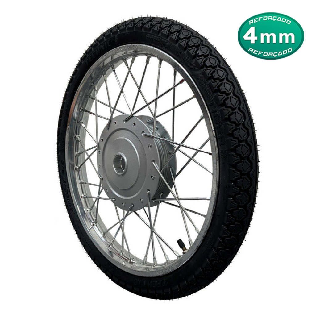 Roda Dianteira Raiada Honda Biz 125 Biz 110 Biz 100 Tambor Com Pneu