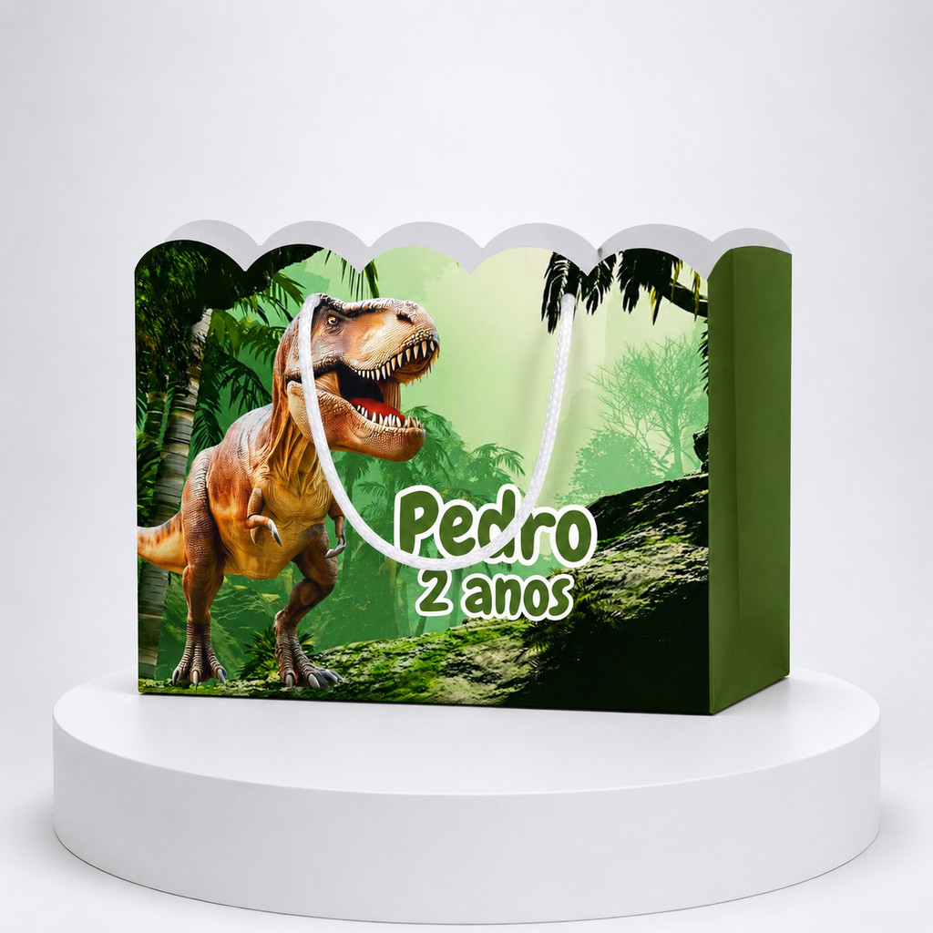 Sacolinha Personalizada Para Festa Dinossauros aniversário Sacolinha Surpresa Pegue e Monte Lembrancinhas