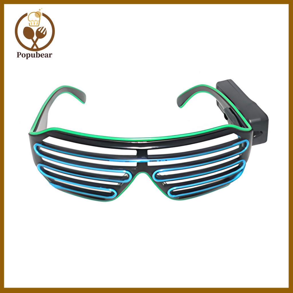 Luminous Party Glasses Light Up Neon Rave Led Flashing Shutter Sunglasses El Wire Glowing for Music Festival Dj Costume 