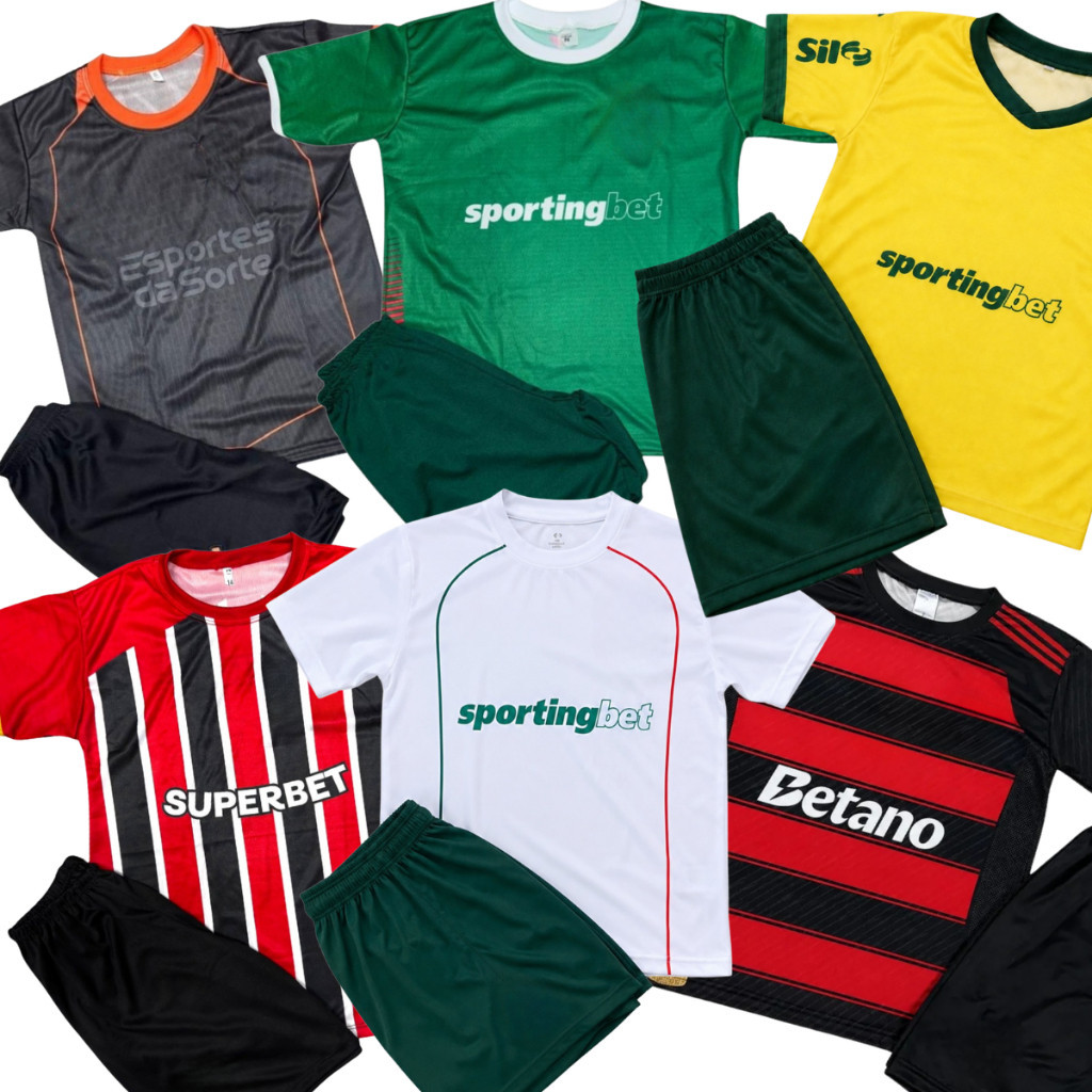 Conjunto de Time Short + Camisa Infantil e juvenil