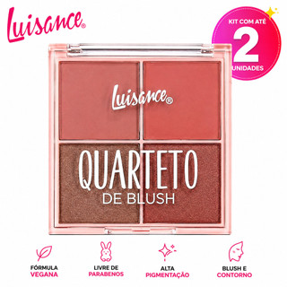 Paleta Quarteto de Blush Luisance L3231 4 Cores Blush Facial Contorno Vegano Alta Pigmentação