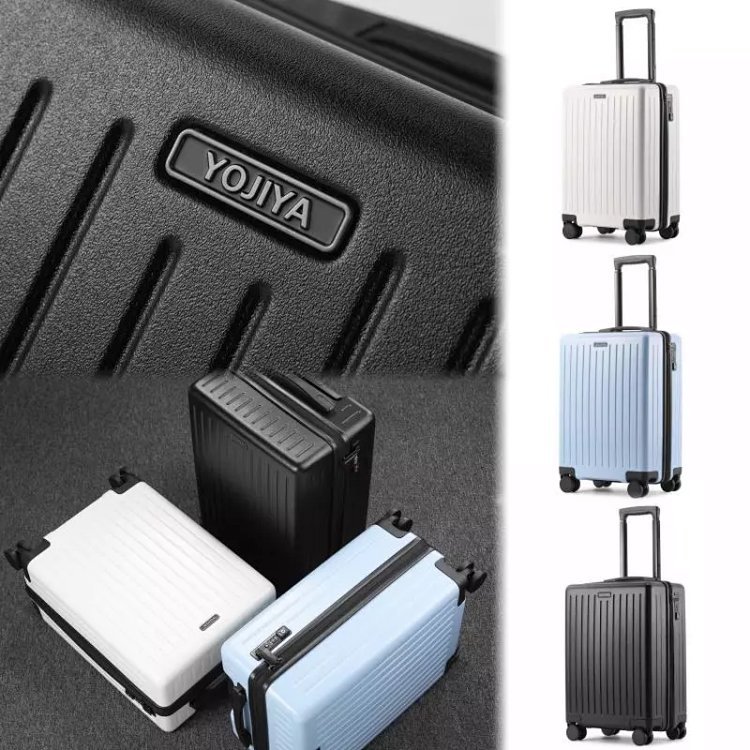 YOJIYA Estojo de carrinho com zíper ultraleve 20 24 ABS + PC Material Estojo de embarque Roda Universal silenciosa 2014