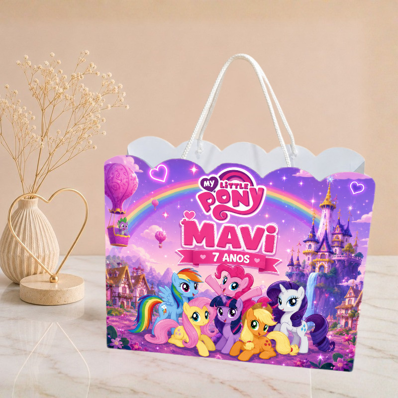 Sacolinha My Little Pony , Personalizado  Sacolinha  Mimos  Lembrancinha | Aniversário  Bolofofo PEGUE E MONTE