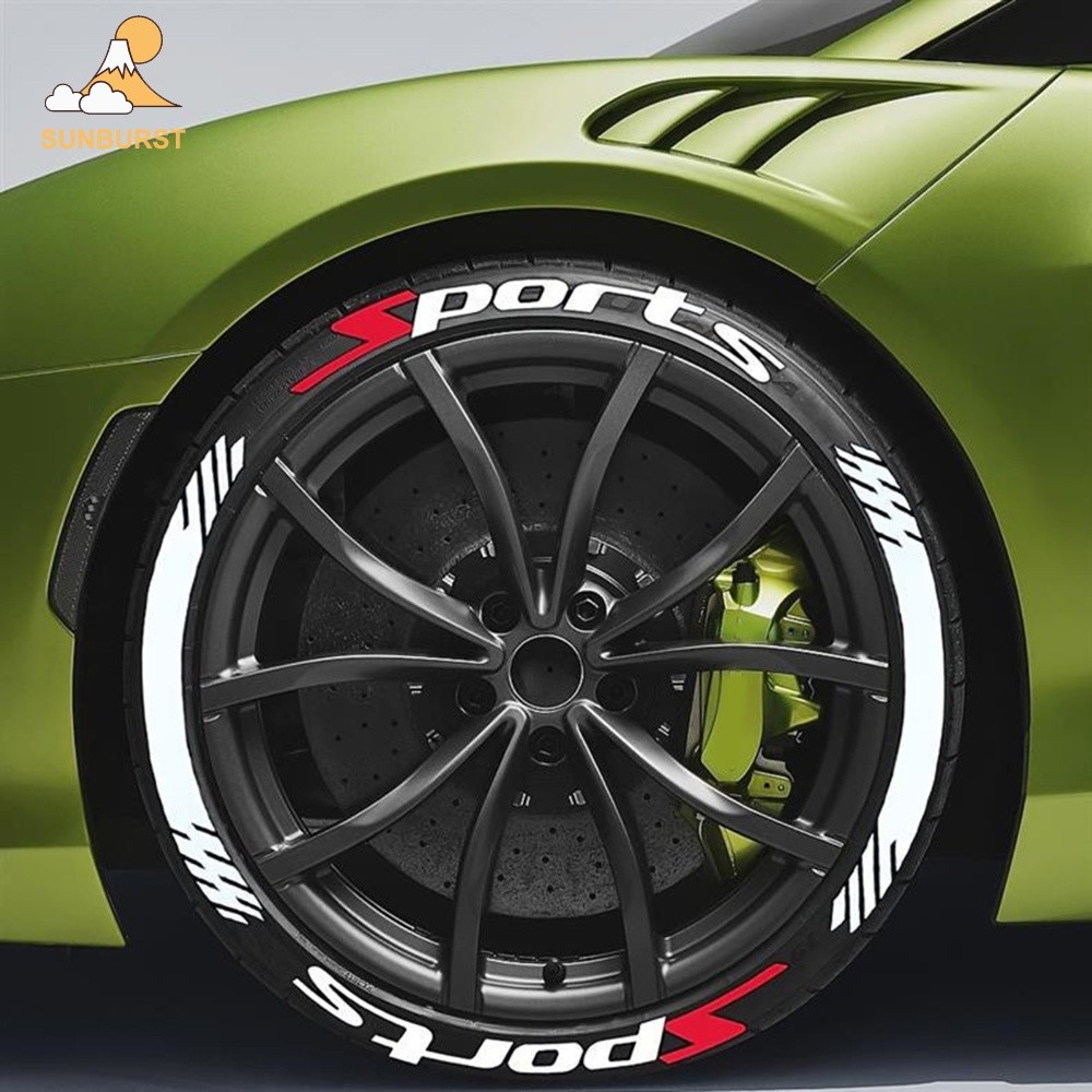 [Sunburst1 . br] 4 Pcs Adesivos Automotivos À Prova D'água Carta Esportiva Adesivo De Pneu De Carro Veículos Acessórios 