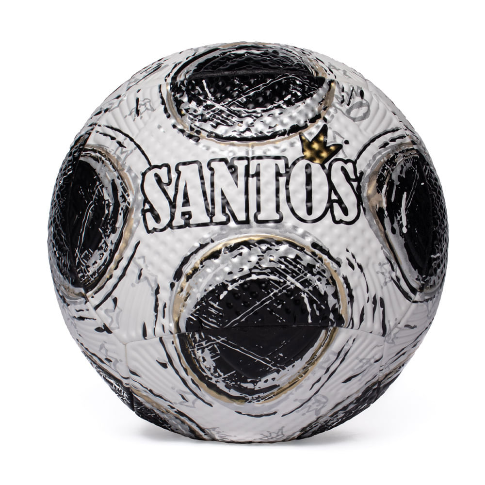 Bola de Futebol de Campo Dualt Santos Retrô Branco/Preto