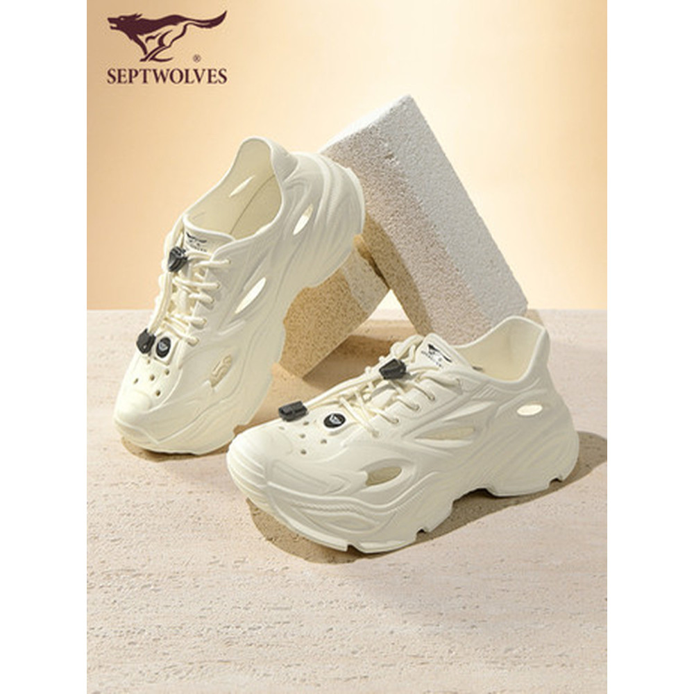 Qipi lobo buraco sapatos 2026 novo estilo verão sapatos casuais masculinos de sola grossa resistente ao desgaste estilo 