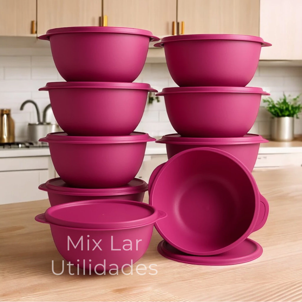 Kit com 10 Potes Redondos para Marmita e Cozinha 1 litro – Organize com Praticidade — imagem 1