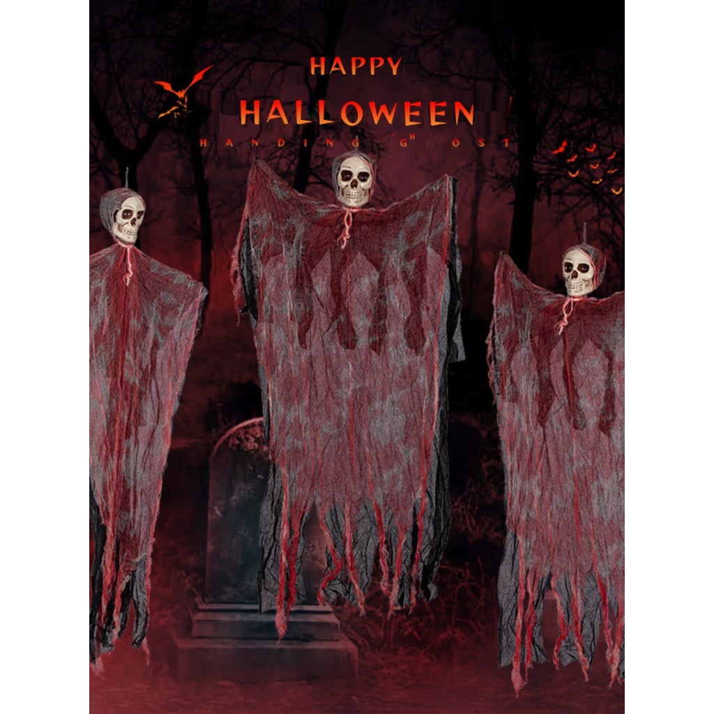 Halloween Horror crânio luminoso pendurado fantasma pingente casa assombrada sala secreta Escape Bar decoração adereços 