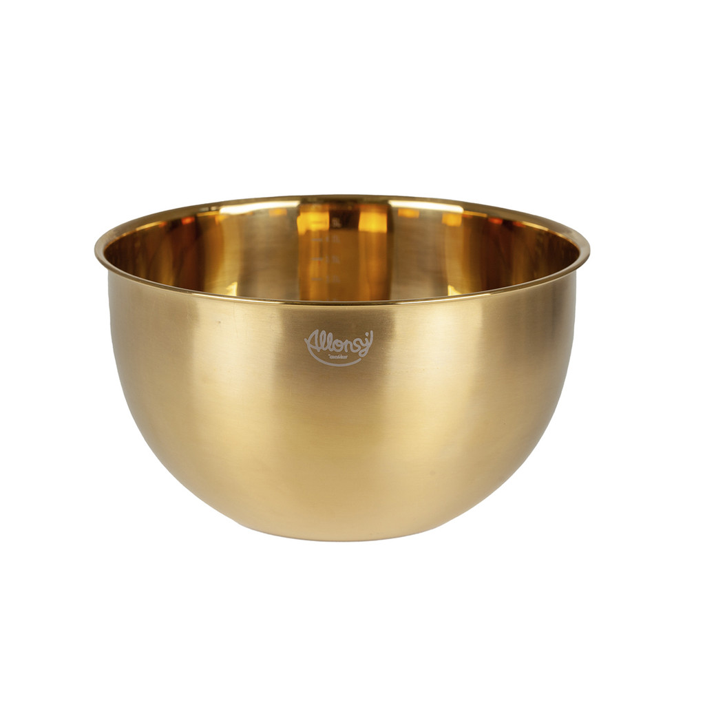 Bowl tigela aço inox allonsy dourado 4.5 l multiuso 1 unidade