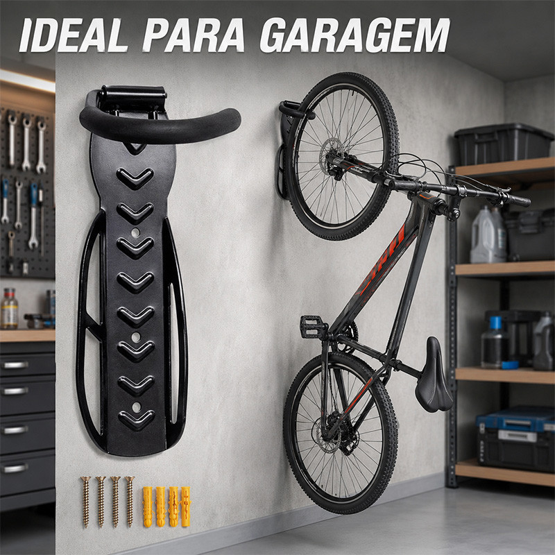 Gancho Suporte De Parede Para Bicicleta Com Apoio De Pneu Universal Para Bike Residencial