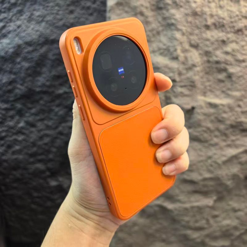 Capa para Telefone Vivo X300Pro X300Ultra X200S Dopamine em Couro de Cordeiro com Acabamento Eletroplado Prata Fosca, Co