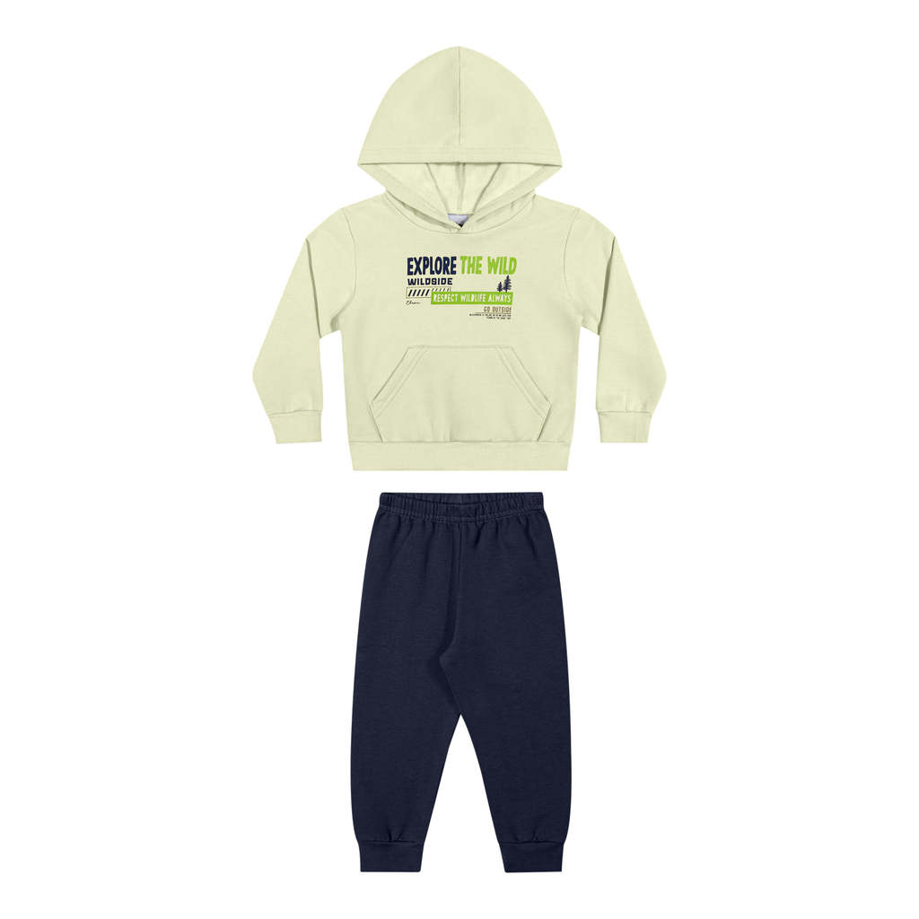 Conjunto Infantil Menino Wildside Com Capuz Elian Verde